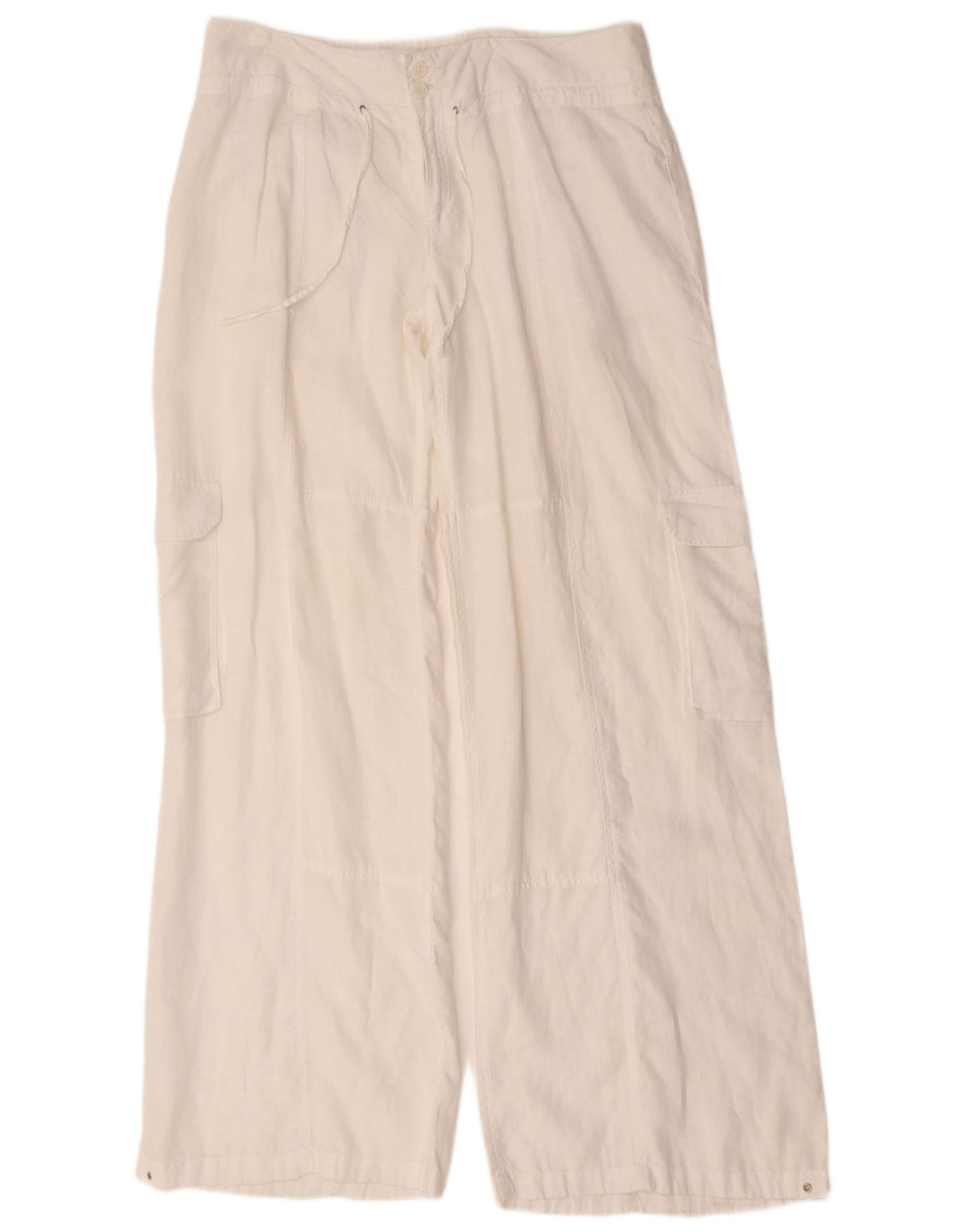 Calça cargo feminina Calvin Klein com perna larga W36 L34 branca