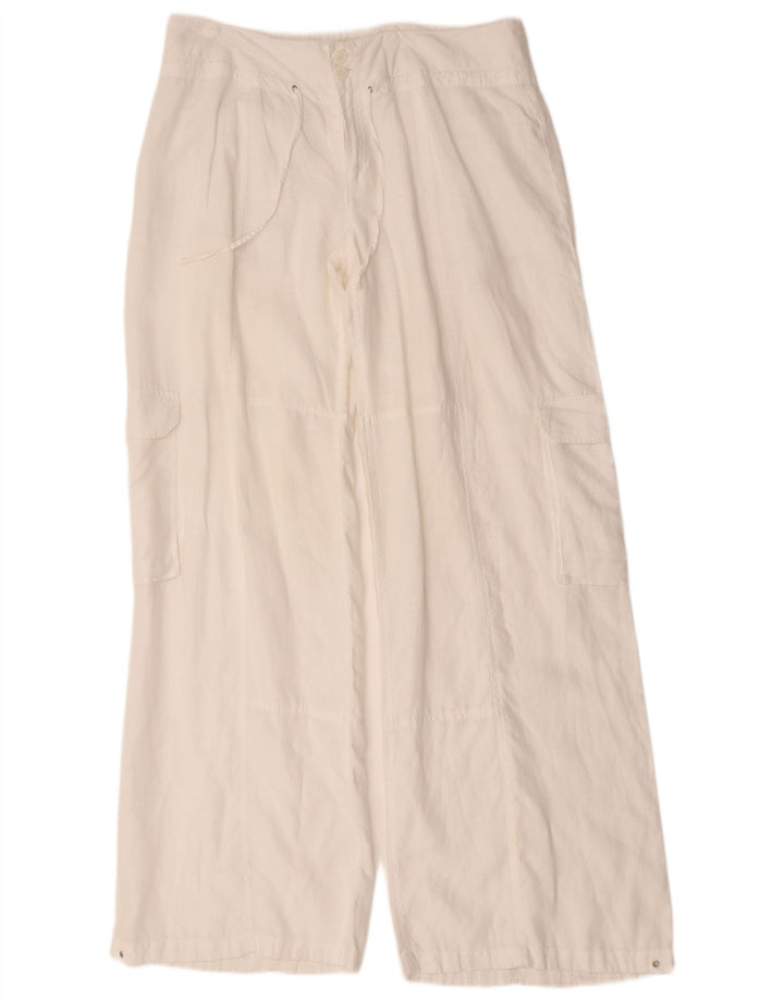 Calça cargo feminina Calvin Klein com perna larga W36 L34 branca