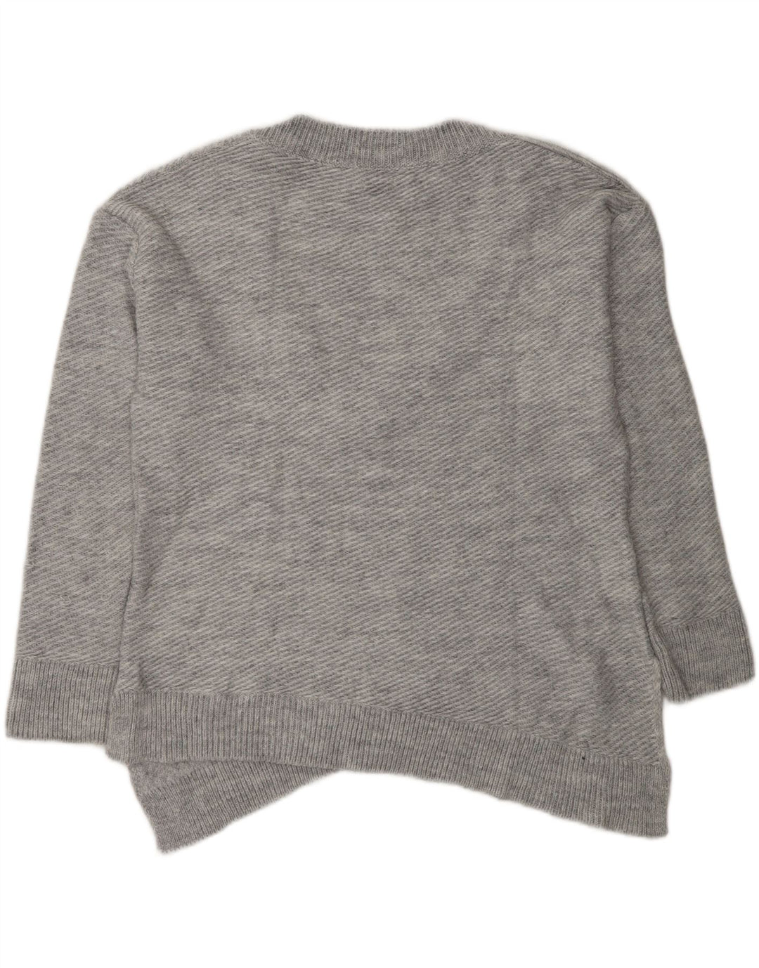 Suéter Zara feminino assimétrico com decote em V grande tamanho Reino Unido 10 pequeno cinza