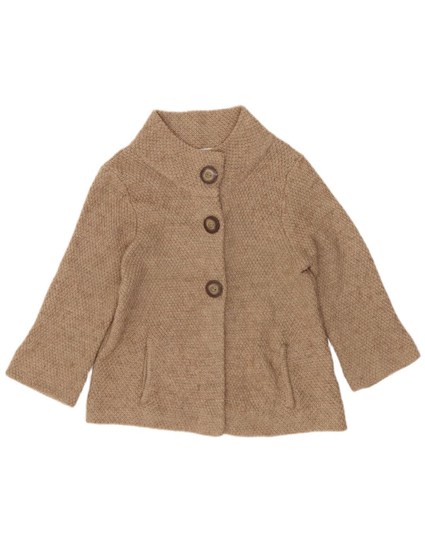 Suéter cardigã feminino de manga 3/4 da Marks & Spencer Reino Unido 12 médio bege