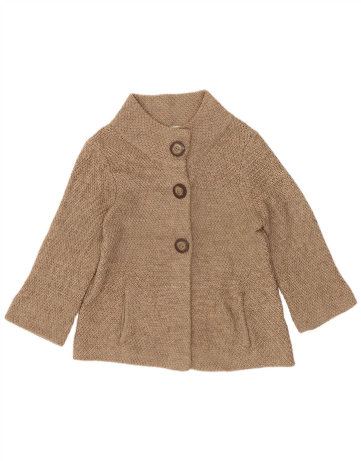 Suéter cardigã feminino de manga 3/4 da Marks & Spencer Reino Unido 12 médio bege