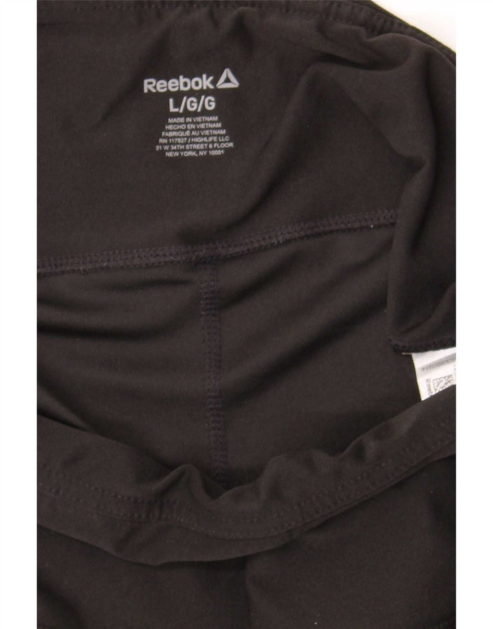 Leggings Reebok Graphic Capri Femininas UK 14 Grande Preto