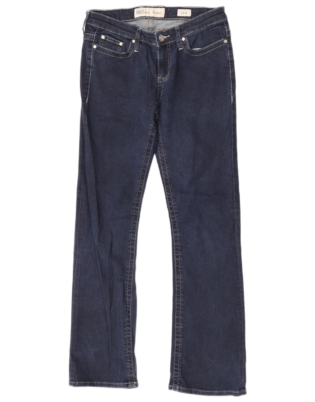 Calça jeans feminina BKE Payton Regular Fit Bootcut W28 L31 azul marinho algodão