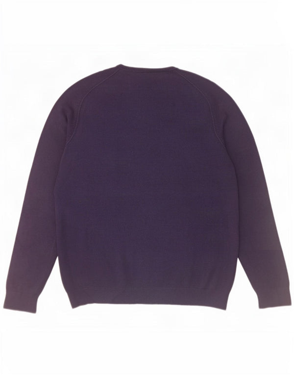 Massimo Dutti Mens Crew Neck Jumper Sweater XL Navy Blue Cotton