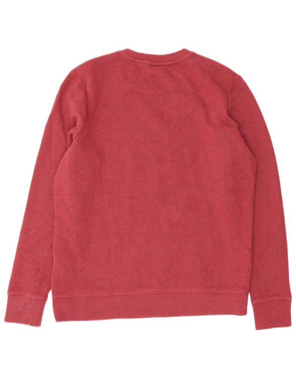 Suéter superdimensionado feminino Superdry UK 10 pequeno algodão borgonha