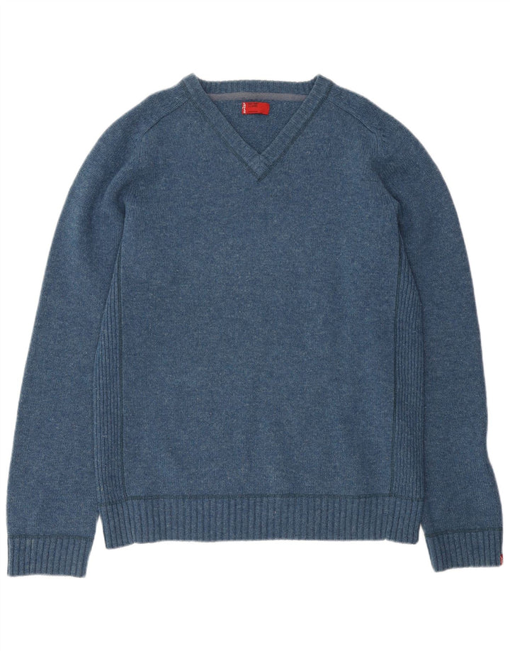 Suéter masculino LEVI'S com decote em V XL lã azul