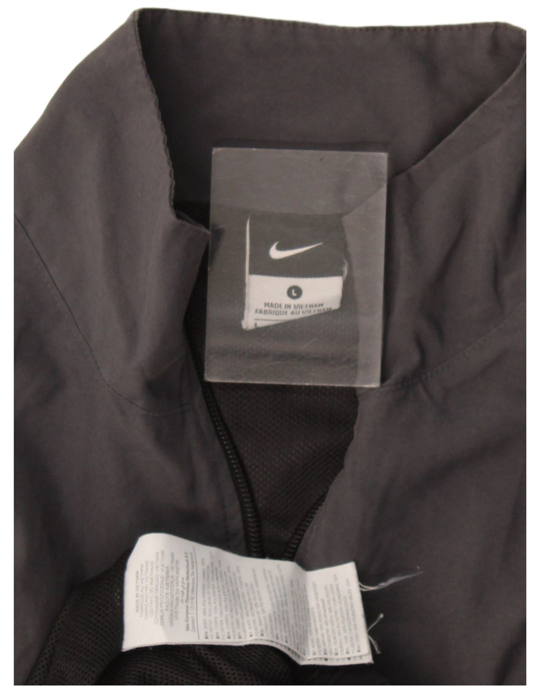 Jaqueta Nike masculina de agasalho grande cinza colorblock poliéster