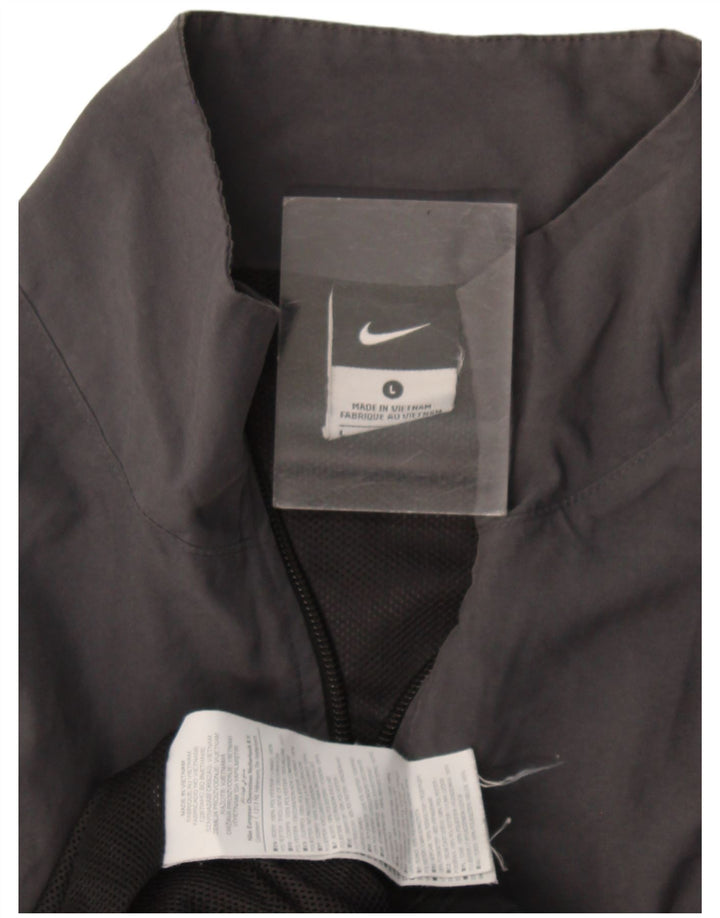 Jaqueta Nike masculina de agasalho grande cinza colorblock poliéster