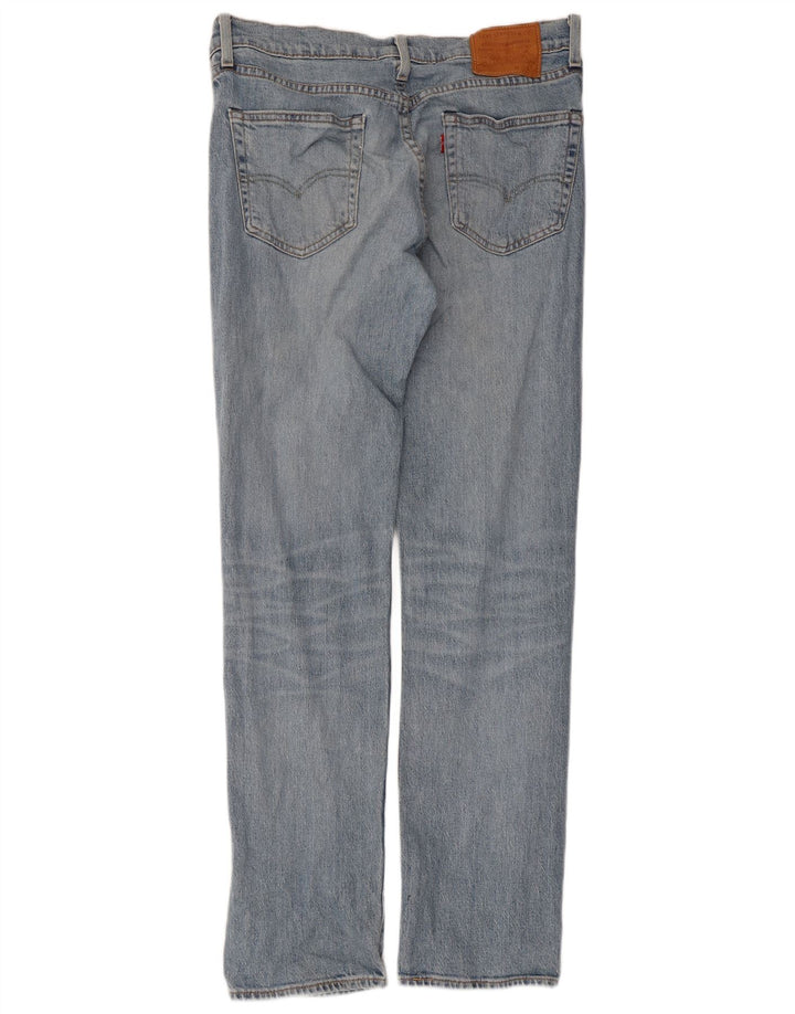 LEVI'S Masculino 505 Straight Jeans W33 L32 Azul Algodão