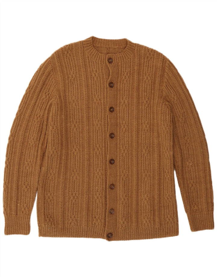 Suéter Cardigan Masculino Vintage Grande Marrom