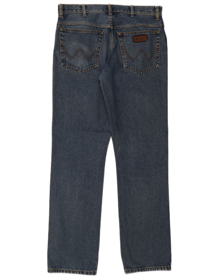Wrangler Mens Regular Fit Jeans Reta W34 L34 Azul Algodão