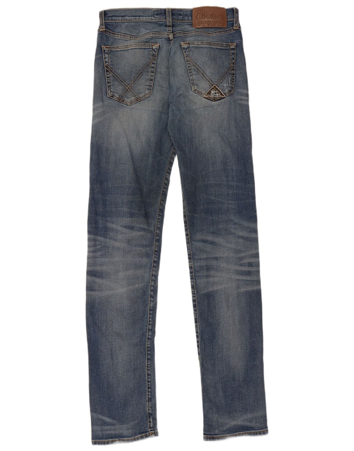 Calça jeans reta feminina Roy Rogers W29 L33 algodão azul