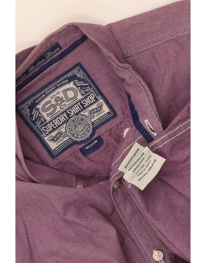 Camisa masculina Superdry médio roxo algodão