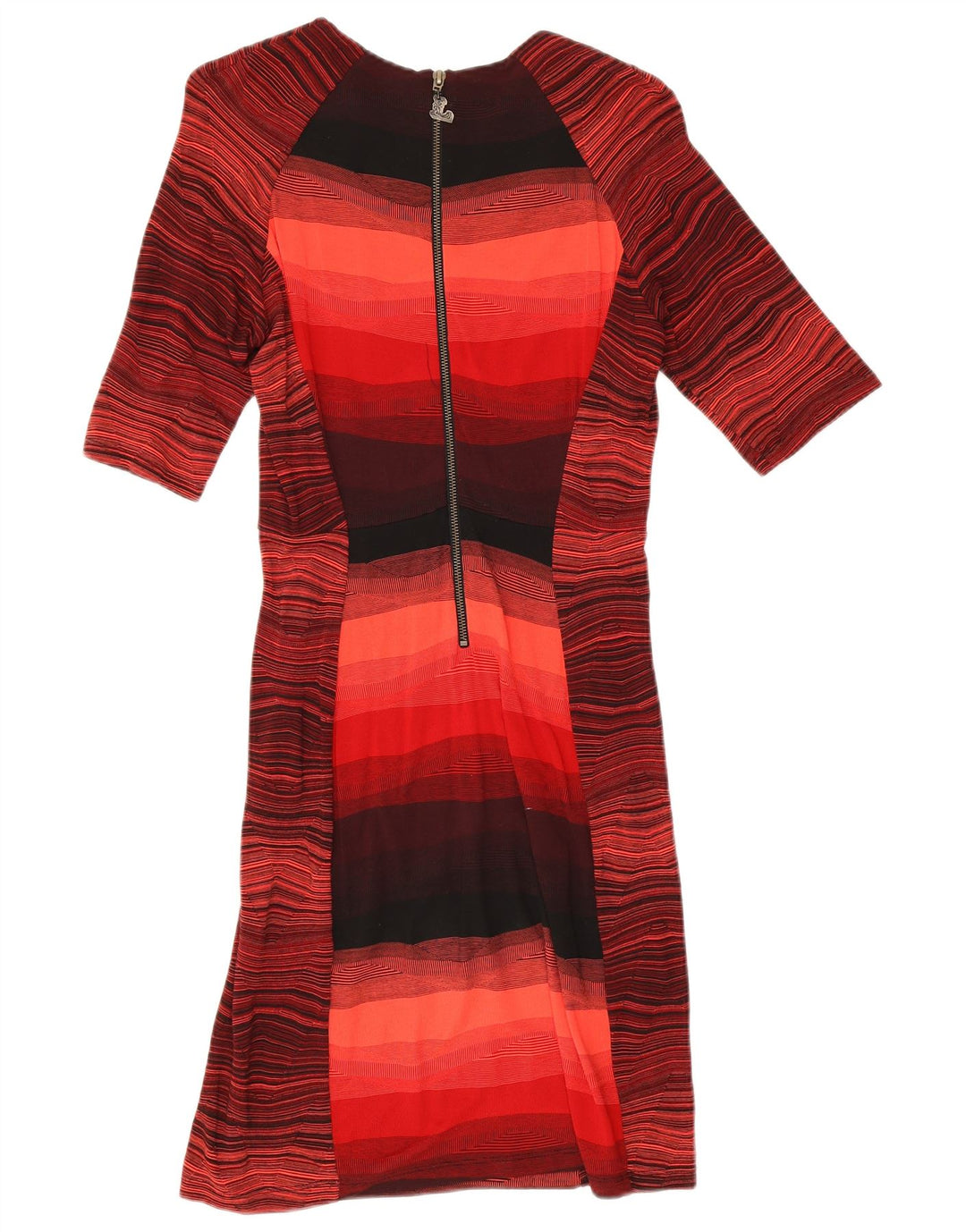 Vestido bainha feminino Desigual UK 10 pequeno listrado vermelho
