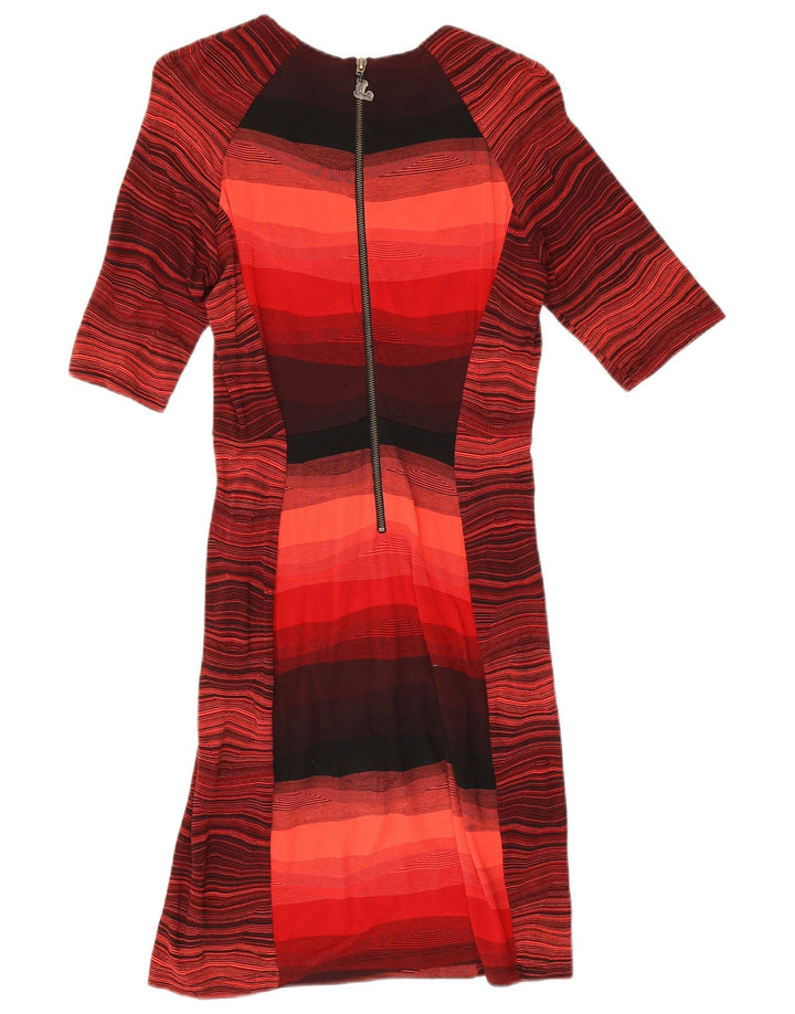 Vestido bainha feminino Desigual UK 10 pequeno listrado vermelho