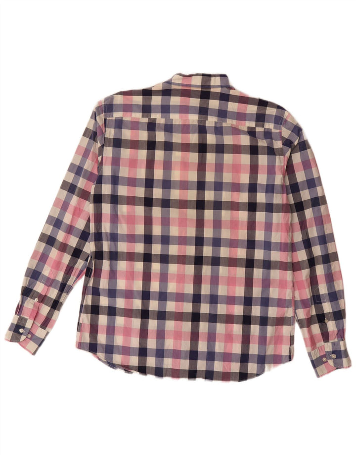 Camisa masculina slim fit MASSIMO DUTTI grande xadrez multicolorida