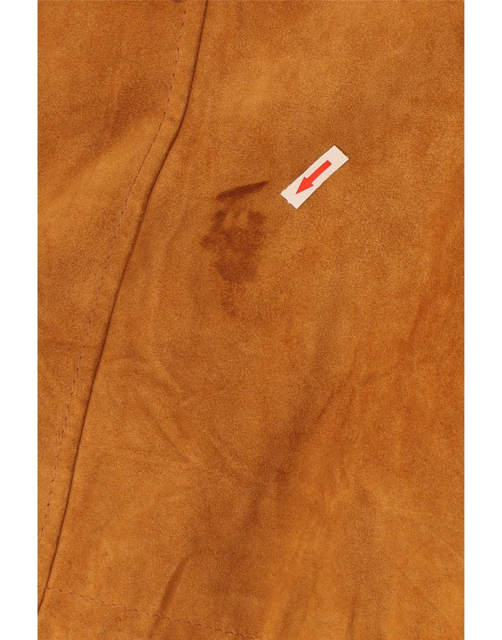 Jaqueta Parka feminina vintage de camurça com capuz UE 40 camurça marrom média