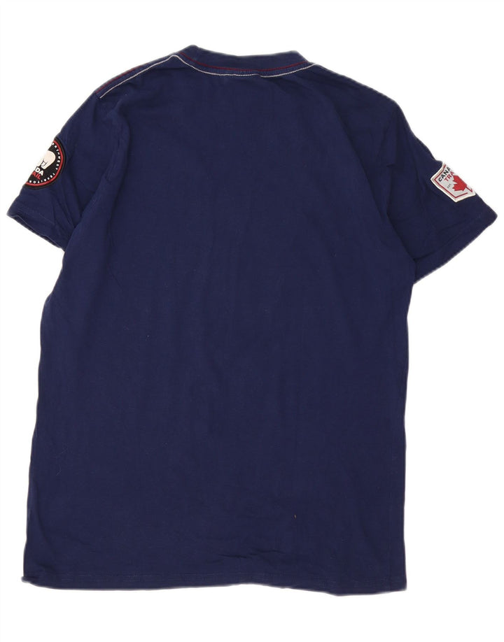 CANADA Mens Graphic T-Shirt Top Medium Navy Blue Cotton Vintage Canada and Second-Hand Canada from Messina Hembry 