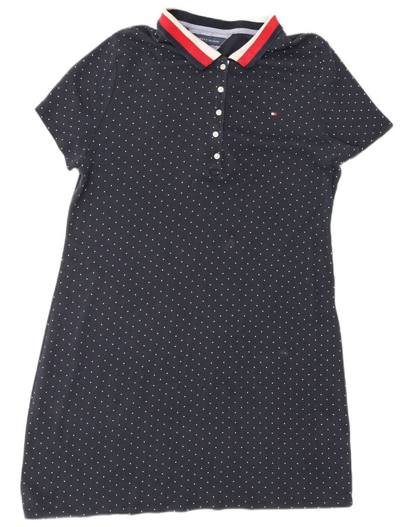 Vestido polo feminino de manga curta Tommy Hilfiger UK 18 XL azul marinho manchado