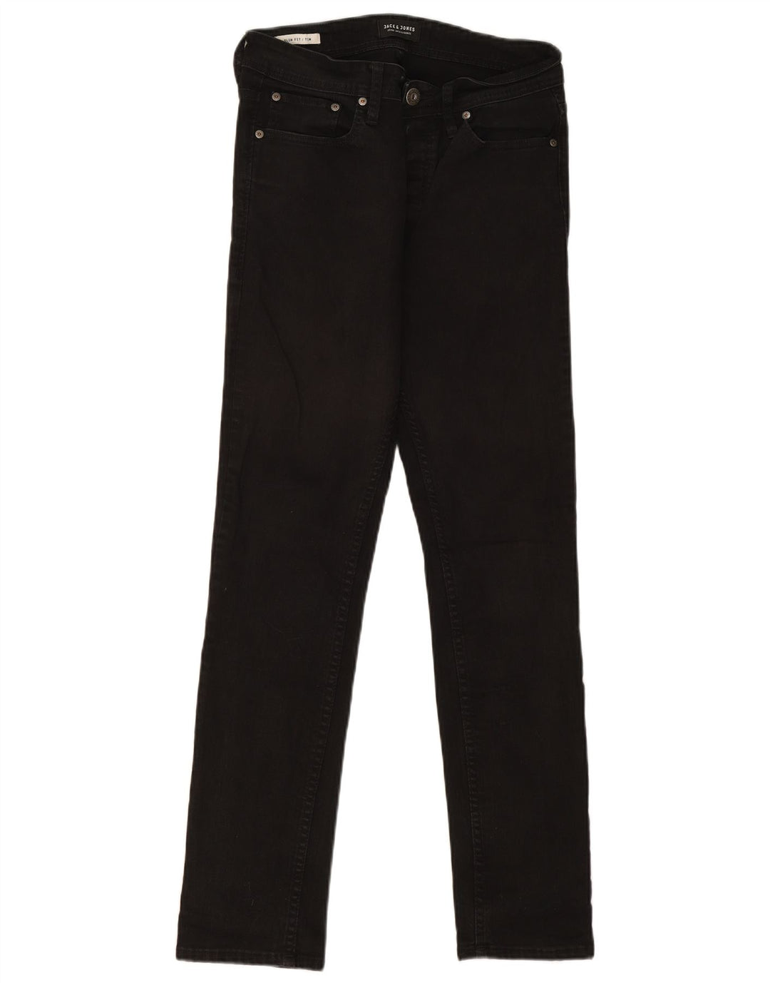 Jack & Jones Masculino Tim Slim Jeans W29 L30 Algodão Preto