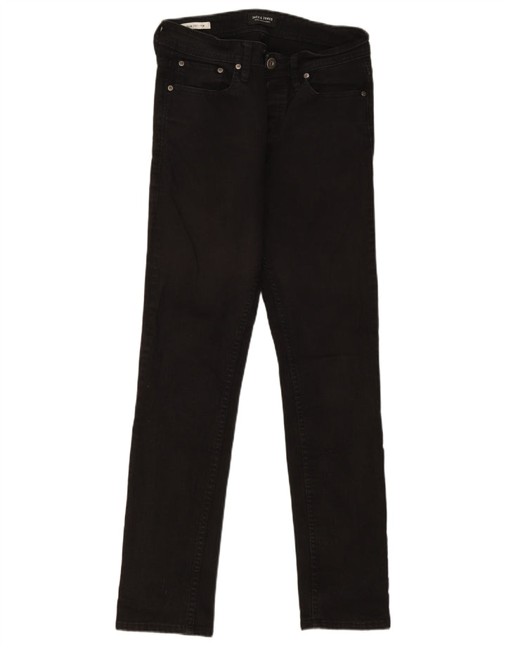Jack & Jones Masculino Tim Slim Jeans W29 L30 Algodão Preto