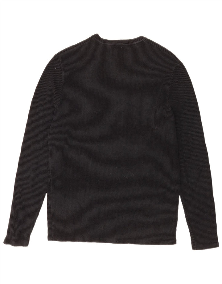 Zara Top masculino manga comprida médio algodão preto
