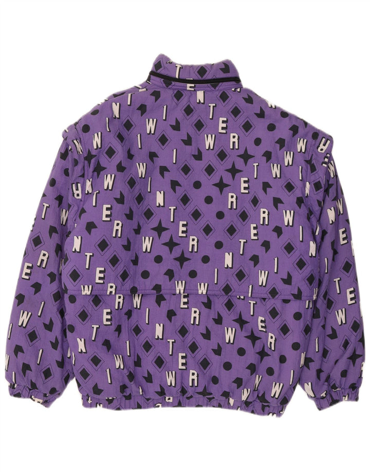 Jaqueta bomber masculina vintage UK 40 grande roxo geométrico