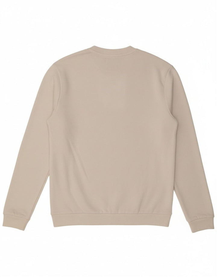 FILA Mens Graphic Moletom Jumper Pequeno Algodão Branco