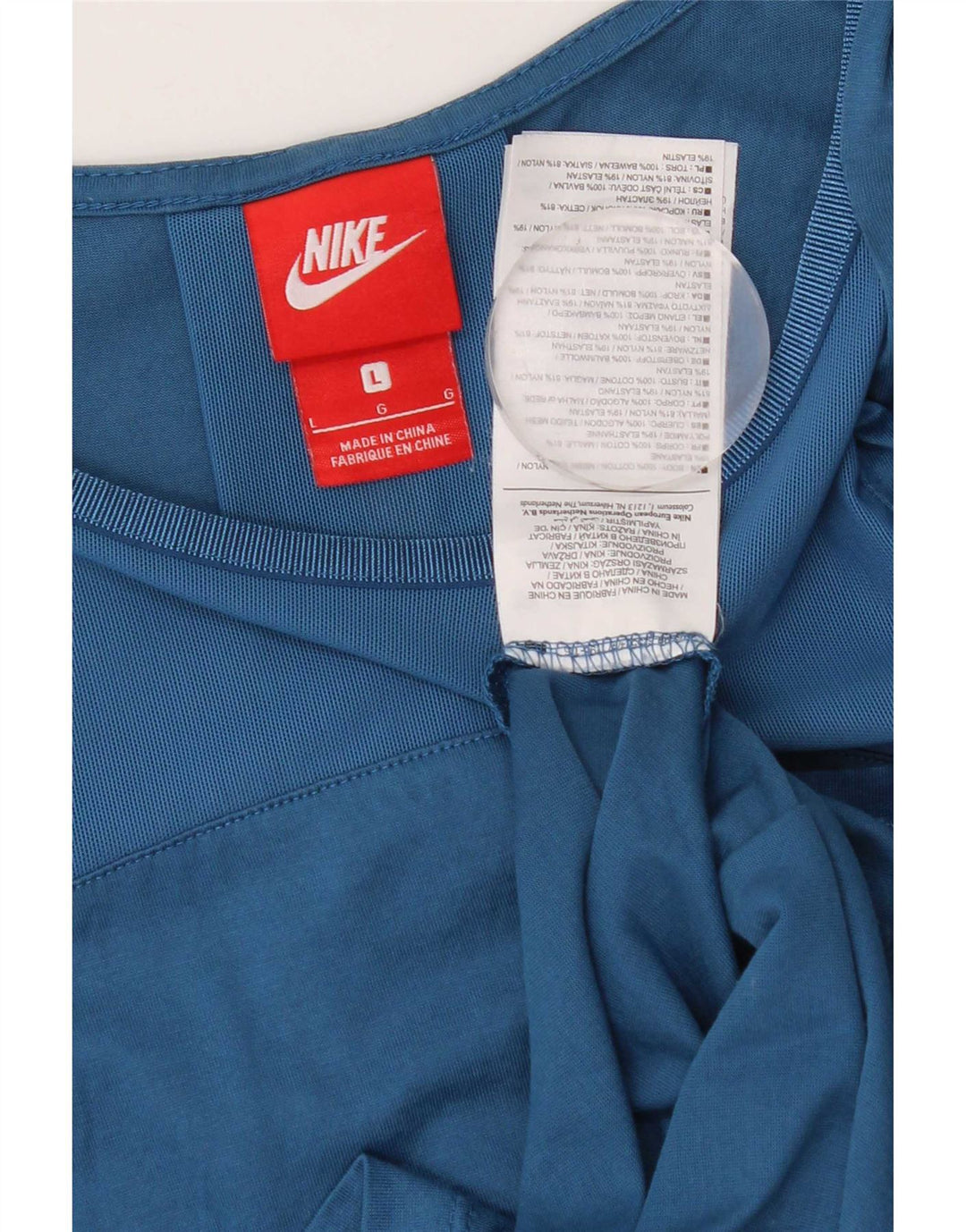 Colete feminino Nike Oversized Top UK 16 grande algodão azul