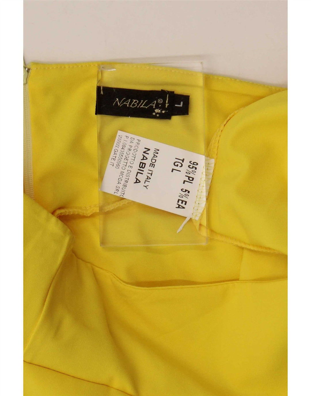 Minissaia feminina Nabila grande W32 poliéster amarelo