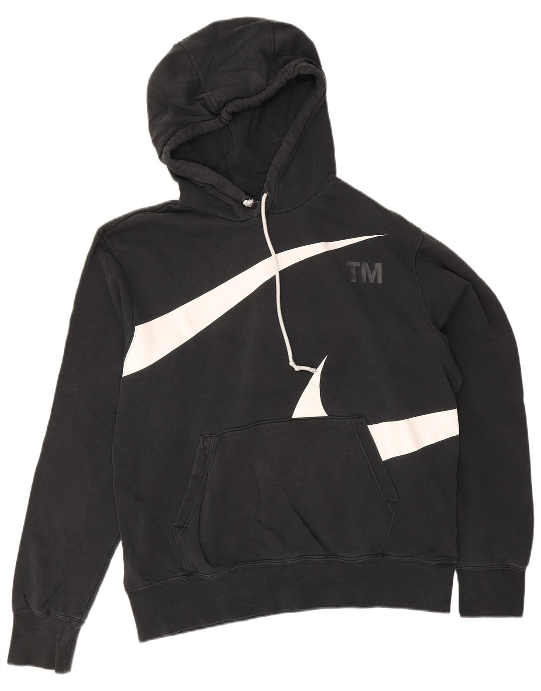 Nike masculino gráfico moletom com capuz médio algodão preto