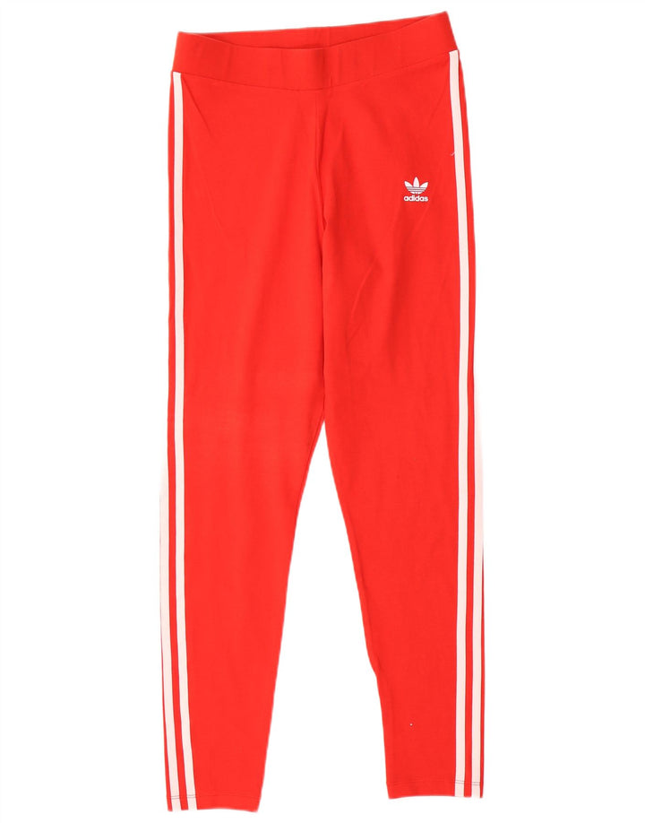 Leggings Adidas Femininas UK 14 Médio Algodão Vermelho