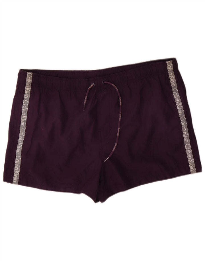 CALVIN KLEIN Calção de banho masculino gráfico grande poliéster roxo