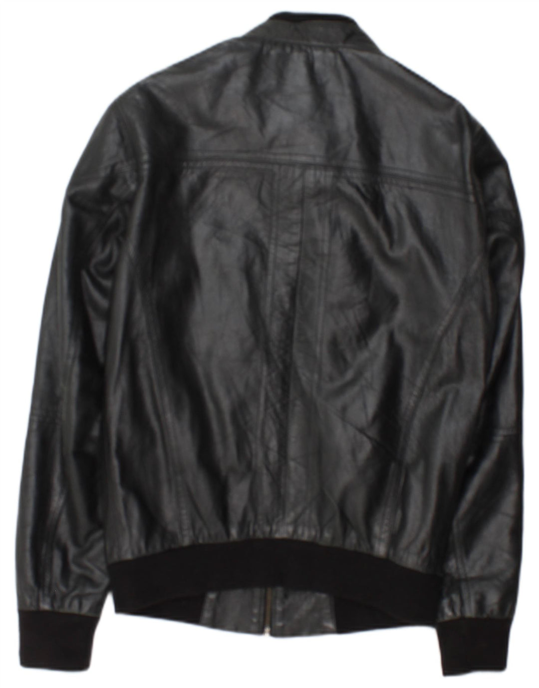Jaqueta de couro masculina vintage UK 36 pequena couro preto