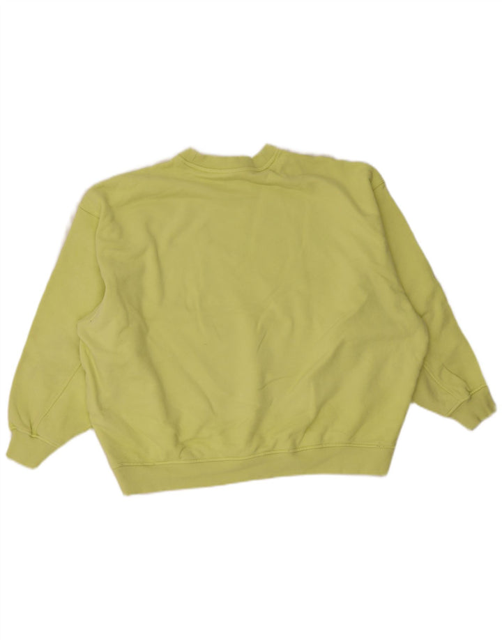 Adidas feminino oversized moletom jumper reino unido 10 pequeno algodão amarelo