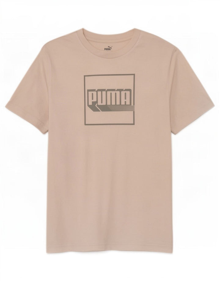 Puma Mens Graphic T-Shirt Top Grande Algodão Branco