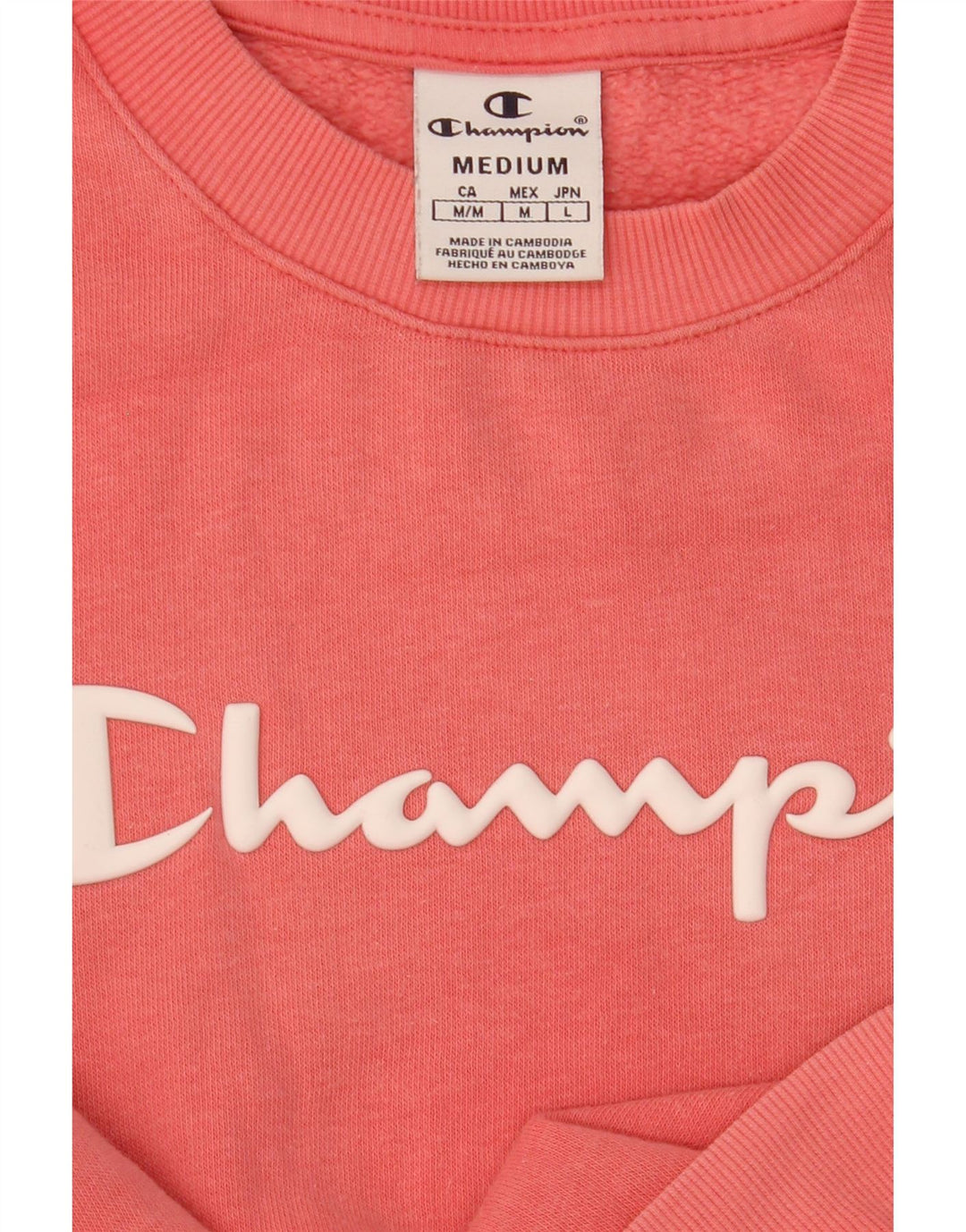 Champion feminino gráfico moletom jumper UK 14 médio rosa