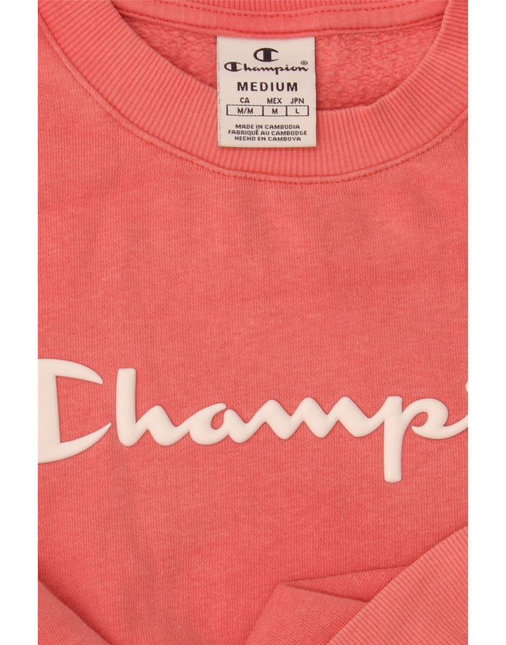 Champion feminino gráfico moletom jumper UK 14 médio rosa