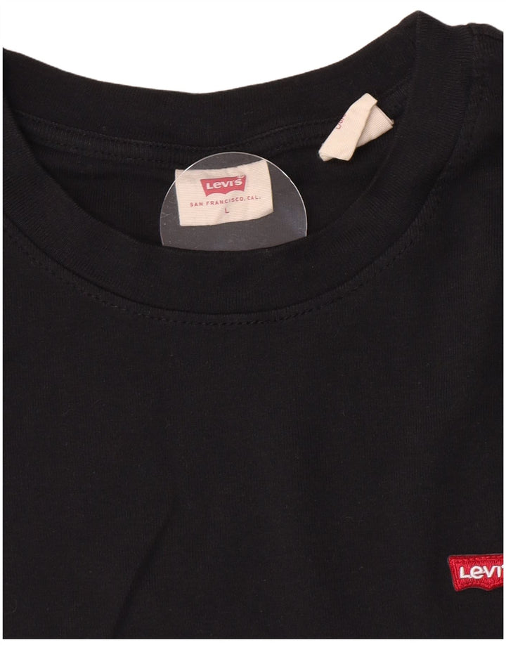 Top feminino Levi's manga comprida UK 14 grande preto