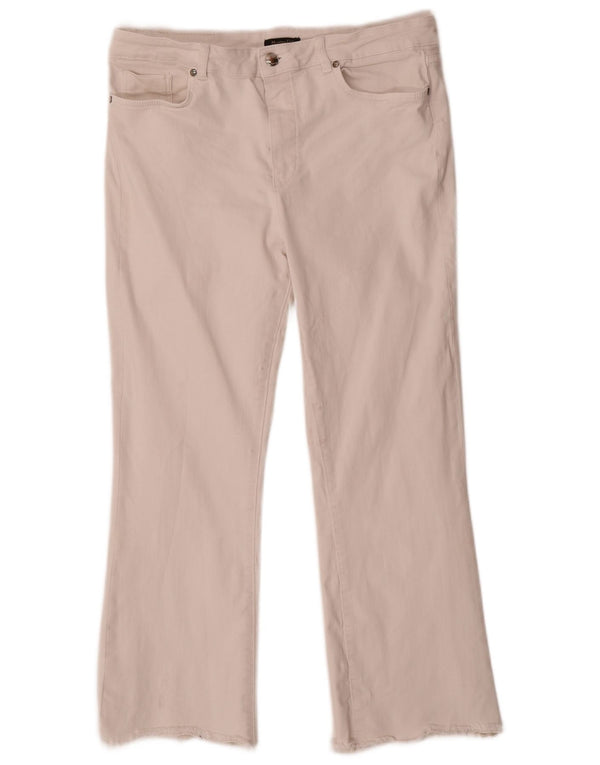 Jeans femininos cortados de cintura alta Massimo Dutti UE 40 médio W30 L25 branco