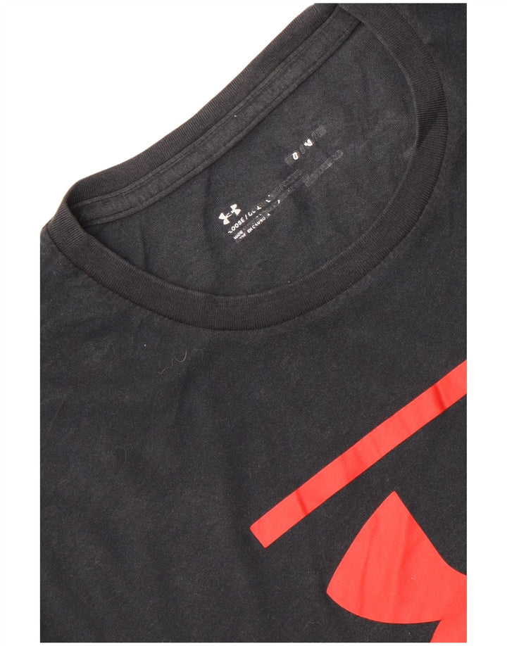 Camiseta gráfica masculina Under Armour Top médio preto