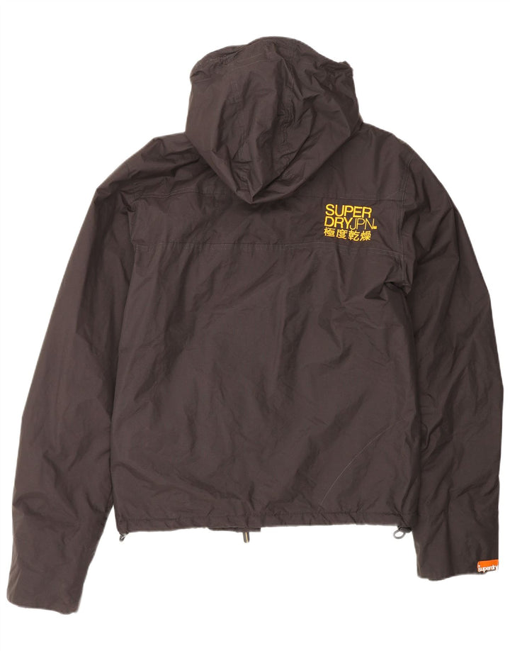 Jaqueta corta-vento feminina superdimensionada com capuz SUPERDRY UK 10 pequena marrom