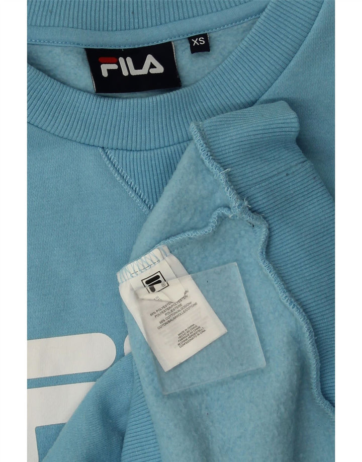 Fila Mens Graphic Moletom Jumper XS Azul Poliéster