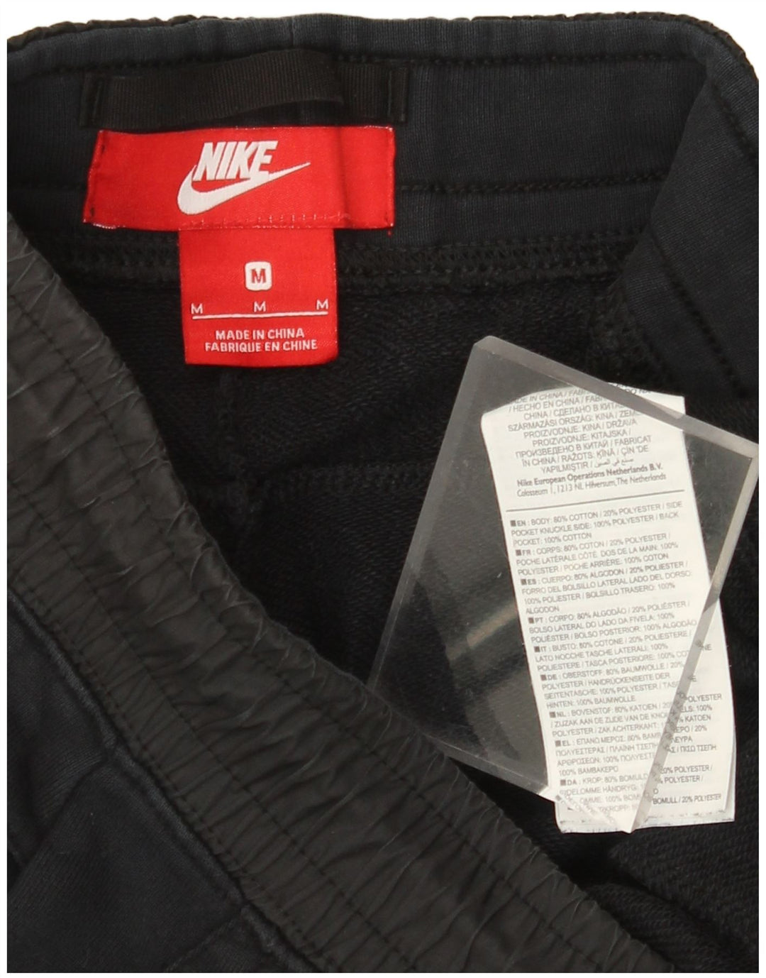 Shorts esportivos masculinos NIKE de algodão preto médio