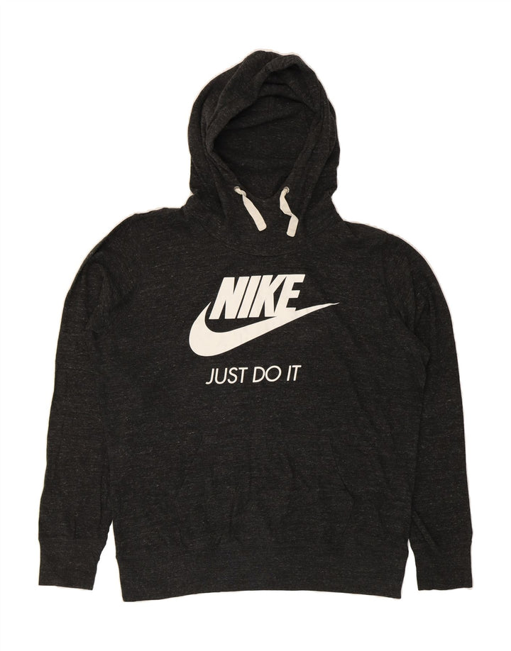 NIKE Womens Graphic Hoodie Jumper UK 18 XL Grey Cotton Vintage Nike and Second-Hand Nike from Messina Hembry 