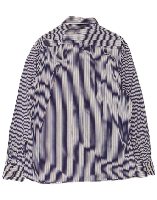 Tommy Hilfiger Mens Shirt Large Blue Striped Cotton