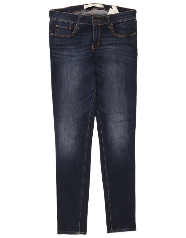 Calça jeans skinny feminina Abercrombie & Fitch US 6 médio W28 L31 azul marinho