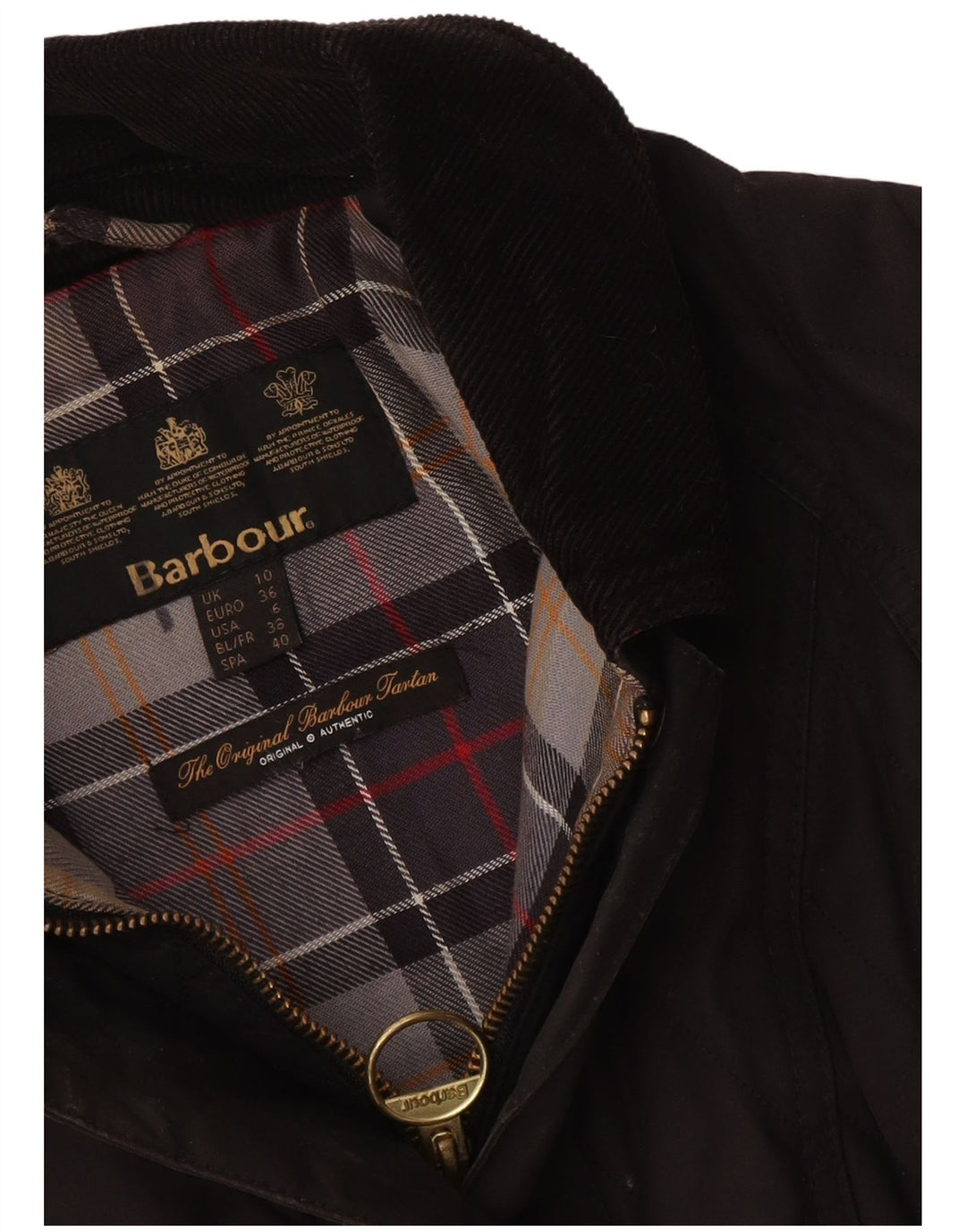 Jaqueta acolchoada feminina Barbour UK 10 pequena preta
