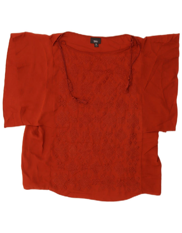 Blusa feminina MOSSIMO Batwing UK 18 XL marrom geométrico poliéster