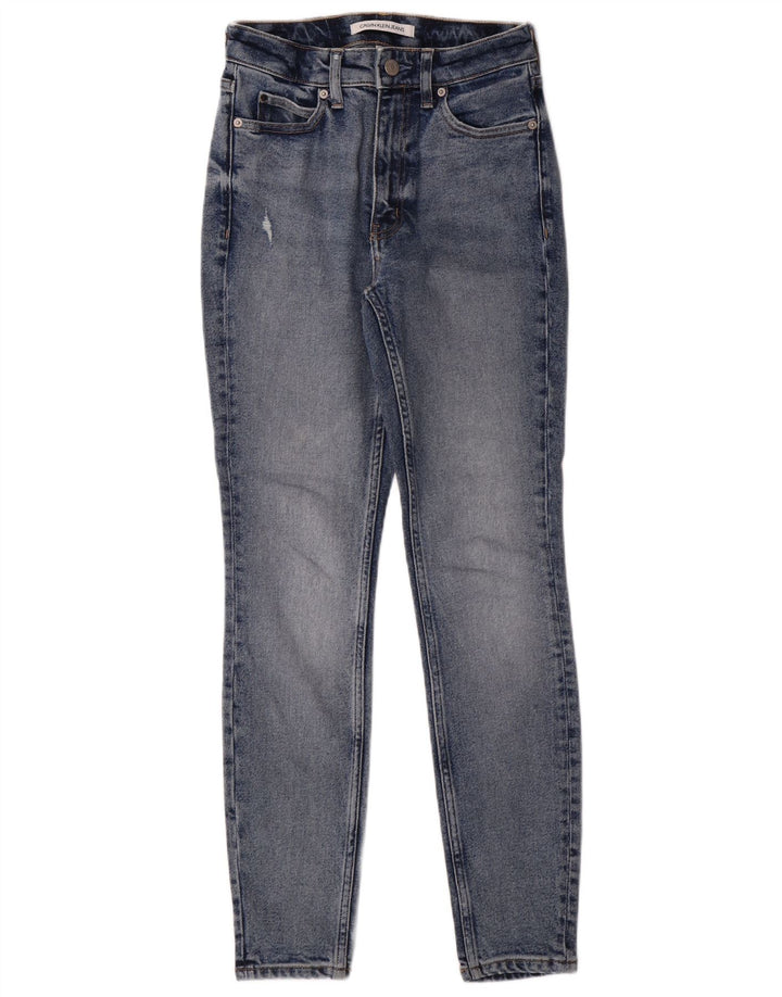 Calça jeans skinny feminina Calvin Klein W26 L30 azul algodão clássico